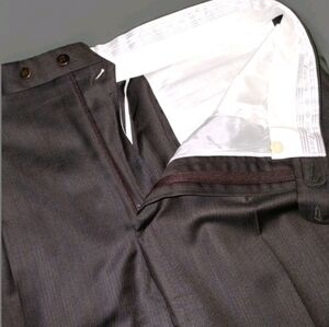 NEW Zanella Mens Brown Wool Dress Trouser Pants Size 33